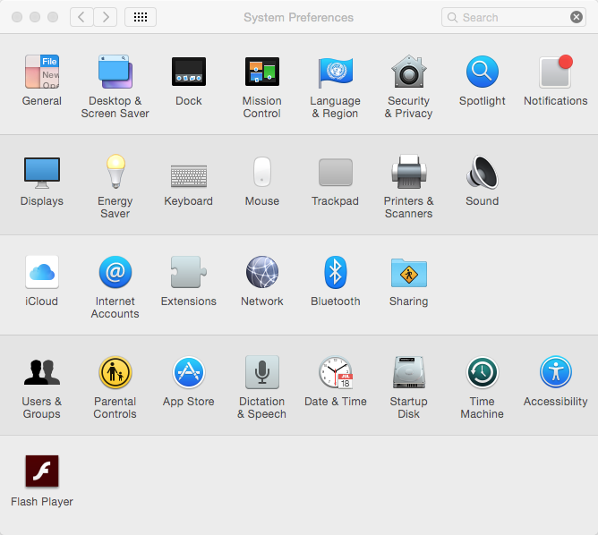 System Preferences in OS X